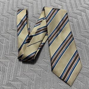 Henry Jacobson gold and brown striped silk tie